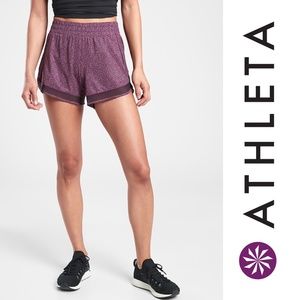 Printed Mesh Racer Run Short 4" - Violet Static